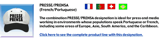 PRESSE/PRENSA designation